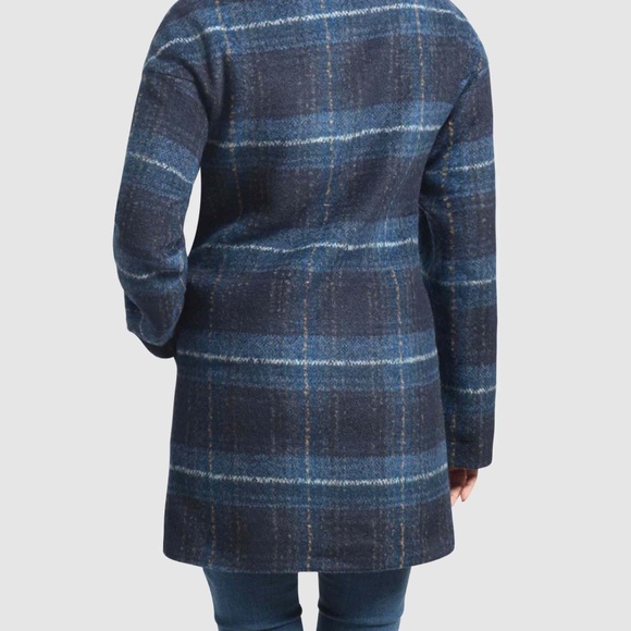 OLGYN Women’s Plus Size Double Breasted Plaid Coat - Picture 2 of 4